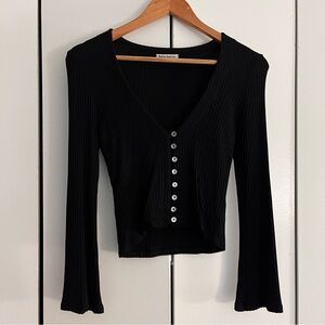 Reformation Black Button Down Shirt